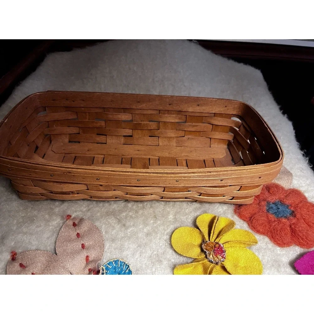 Longaberger Maple Handwoven 1990 Cracker Bread Fruit Basket Signed 11.5